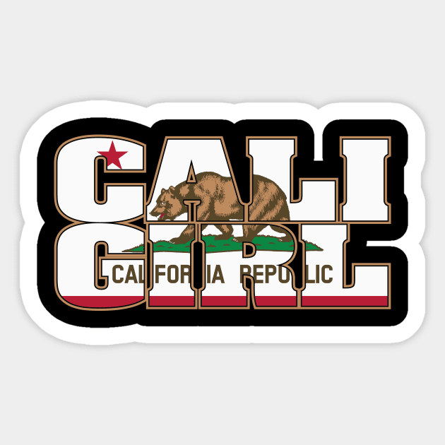 Cali Girl (Bear Flag Design) Sticker by CaliKringle